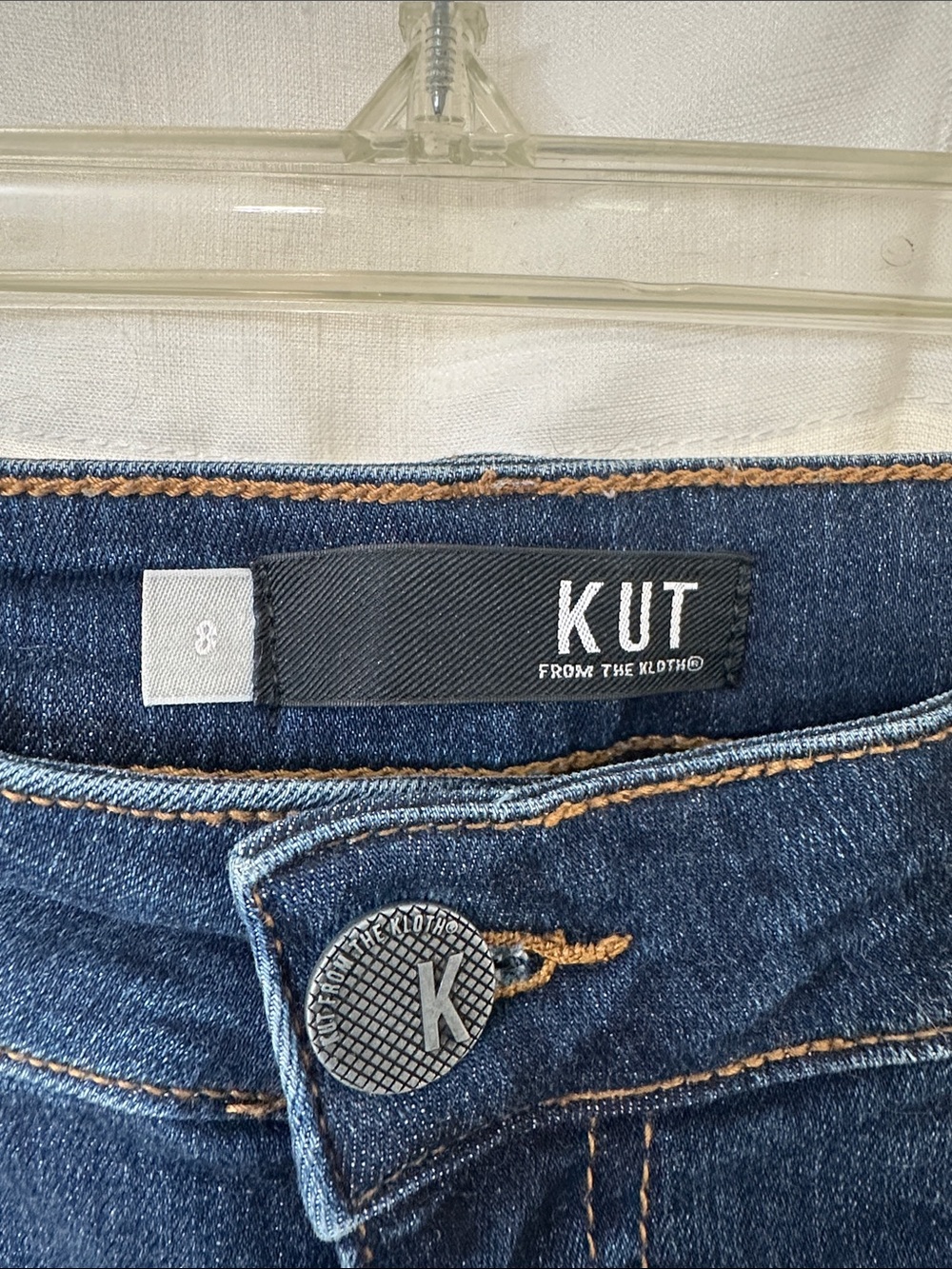 Kut from the Kloth Indigo Distressed Cropped Skinny Jeans - Picture 2 of 5